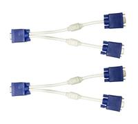 Sosoport 2pcs Vga Splitter Cable 0. ABS Copper Male to Dual Female | Stable Signal Transfer, Internal Copper Wire, Dual Ring Design, for Monitor and TV Use