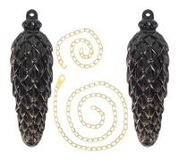 Sosoport 2pcs Vintage Black Plastic Cuckoo Clock Decorative Hammer Set with Music and Quartz Movement, Mechanical Clock Accessories for Home and Office Wall Decoration
