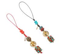 Sosoport 2Pcs Vintage Meditation Chakra Hanging Pendant Unique Decorative Car Accessories Lightweight Bag Ornament for Interior Decoration Creative Charm for Rear View Mirror
