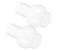 Sosoport 2pcs Vintage Oil Lamp Shade Clear Glass Chimney Tall Wind Resistant Replacement for Kerosene Lanterns with Stable Fit and Decorative Retro Design
