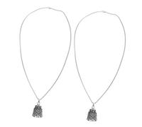 Sosoport 2pcs Vintage Punk Owl Guardian Bell Keychain for Bikers Alloy Steel Motorcycle Luck Charm Pendant for Women Multifunctional Stylish Accessory