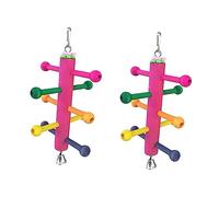 Sosoport 2pcs Wooden Climbing Ladder Stand Toy for Birds Interactive Chewing and Tearing Toy for Parrots Cockatiels and Parakeets Random Colors Promotes Exercise and Skill Development