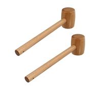 Sosoport 2pcs Wooden Crab Hammer Natural Hardwood Seafood Cracking Tool for Lobster Crab Safe Beech Material for Efficient Dining