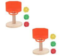 Sosoport 2sets Bird Training Toy Interactive Basketball Stand for Parrots and Birds Random Color Engaging Chewing Activity for Budgies Lovebirds and Cockatiels