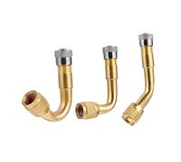 Sosoport 3 Pcs Copper Tyre Stem Extension Adapter Angled Valve Extenders for Car Truck Motorcycle Inflation Easy Access Tire Extender Kit