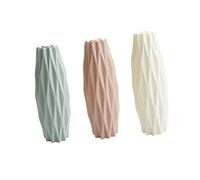 Sosoport 3 Pcs Nordic Style Flower Vases Thickened PP Plastic Desktop Ornament Fall Home and Office Decoration Containers in Pink Cream Green for Modern Floral Arrangements