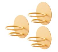 Sosoport 3 Pcs Wall-mounted Makeup Sponge Rack Set in Yellow Carbon Steel, Easy to Install and Stable Storage, for Organising Beauty Sponges in Bathroom Or Dressing Area