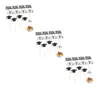 Sosoport 3 Sets Graduation Cap Cake Toppers Graduation Decor for Celebrating Academic Achievements for High School and College Parties
