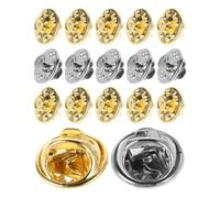 Sosoport 30 Sets Butterfly Clutch Brooch Pin Backings Multifunctional Metal Pin Cap Replacements with Craftsmanship and Creative Patterns for Securely Holding Brooches in Jewelry Making