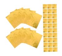 Sosoport 300pcs Metallic Aluminum Foil Wrappers Glossy Gold Square Sheets for DIY Candy Chocolate Packaging Cut for Homemade Sweets Birthday Wedding Party Decorations