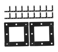 Sosoport 30pcs Cold-Rolled Steel Flat Corner Braces Right Angle Brackets for Furniture Repair and Fixing Plates for DIY and Professional Use Portable Black Supports