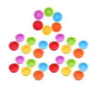 Sosoport 30pcs Leaf-shaped Gecko Feeding Cups for Reptiles Secure Hydration Lizard Food and Water Bowls with Spill-resistant Base Compact Reptile Feeder Cups for Chameleons and Crested