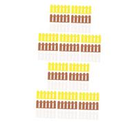 Sosoport 30PCS Scale DIY Picket Fence for Dollhouse Fairy Garden Bonsai Terrarium Decoration with White Yellow Brown Panels Creative Craft Accessory for Miniature Landscapes