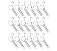 Sosoport 30pcs Stainless Steel Spring Door Latch Hooks for Rabbit and Chicken Coop Cages, Silver Smooth Surface and Easy Installation, for Outdoor Pet Cage Fixing