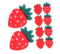 Sosoport 30pcs Strawberry Cupcake Toppers Realistic Berry Cake Decorations for Birthday Summer Picnic Strawberry Theme Events Cute and Reusable Party Supplies