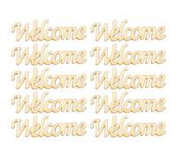 Sosoport 30pcs Wood Welcome Letters DIY Wood Chip Unfinished No Burrs Safe and Sturdy Assorted Colour for Home Decoration and Wedding Craft