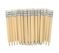 Sosoport 35Pcs Mini Wooden Golf Pencils with Erasers, 10Cm Short Round Log Pencils for Writing, Student Drawing, and Learning Supplies