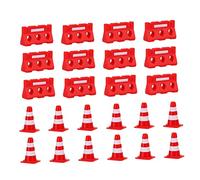 Sosoport 36pcs Road Sign Roadblock Toy Set Traffic Cone Simulation for Kids Mini Barricade Education Toy Orange Cones