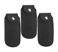 Sosoport 3pcs 10-hole Harmonica Case Set Faux Leather Harmonica Storage Pouch Harp Accessories Protective Bag Music Adults