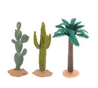 Sosoport 3pcs Artificial Resin Cactus Plants for Fish Tank and Reptile Terrarium Realistic Decorative Succulent Models Fade-resistant Miniature Landscape Ornaments