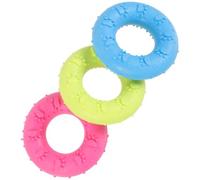 Sosoport 3pcs Dog Chew Training Ring for Puppies, Tpr Donut Shape | Bright Colours, Pool Play and Teething Use, Engaging Fetch Fun, Attention Focus for Dogs