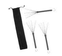 Sosoport 3pcs Drum Brush Wire Drum Brushes High-density Stainless Steel for Jazz Drummers Includes Drawstring Bag for Musical Performance and Drumming Accessories