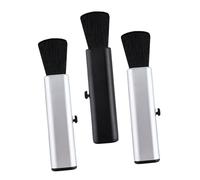 Sosoport 3pcs Foldable Telescopic Guitar Brush Set for Dust and Debris Cleaning, Silver and Black, Universal for Guitar, Guzheng, Ukulele Maintenance and Care
