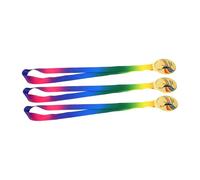 Sosoport 3pcs Gold Basketball Award Medals Zinc Alloy Pendant Style with Ribbon for Sports Winners Basketball Prize for Men and Boys Tournament Recognition