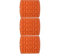 Sosoport 3pcs Halloween Silicone Molds Skeleton Shape Non-Stick Chocolate Candy Baking Moulds for DIY Candy Fondant Cake Decorations Brown