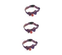 Sosoport 3pcs Halloween Themed Pet Collar Bowknot for Cats and Pumpkin Decoration for Halloween Parties and Festive Occasions