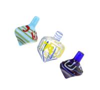 Sosoport 3pcs Handmade Glass Dreidel for Hanukkah Judaica Art Figurines for Family Dreidel Game Holiday Decor and Traditional Jewish Celebration