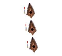 Sosoport 3pcs Heavy Duty Resin Bird House for Garden Decoration Creative Face Design Hanging Bird Nest Easy Installation Outdoor Birdfeeder for Wildlife Conservation