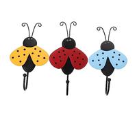 Sosoport 3pcs Iron Beetle Wall Hooks Cartoon Key Holders for Multi Functional Hanging Storage Hooks with Smooth Polished Surface Wear Resistant Coat and Bag Hangers