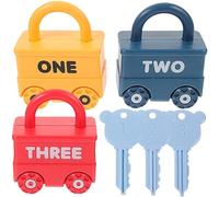 Sosoport 3pcs Lock and Key Educational Toys for Toddlers Fine Motor Skills Development Safe Material Smooth Edges Fun Learning Activity for Boy Girl Years Old