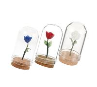 Sosoport 3Pcs Miniature Rose Flower Decor Lifelike Dollhouse Accessories Permanent Ornaments for Home Decoration Stunning Craftsmanship for Bedroom