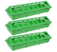 Sosoport 3pcs Plastic Parrot Feeder with 16 Hole Flip Top Design and Widened Edge, Supports Chick Growth and Reduces Mess, for Quail and Chicken on Bedding Floors Or Rural Farms