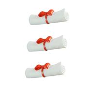 Sosoport 3pcs Resin Graduation Ornaments Miniature Certificate Scroll Models for Cake and Decor and Lightweight Graduation Keepsake