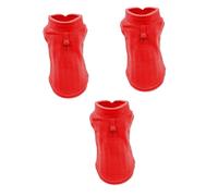 Sosoport 3pcs Thickened Fleece Dog Vest for Small and Large Dogs Warm Padded Coat Red Winter Apparel for Cozy Protection Easy to Wear Traction Ring