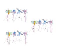 Sosoport 3sets Cat Teaser Interactive Cat Pet Plaything with Bell Entertainment 4pcs*3 Random Color