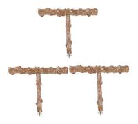 Sosoport 3sets Pet Bird Stand Perch Natural Wooden Branch Perch for Parrots Cockatiels and Birds for Enhanced Activity and Playtime