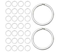 Sosoport 40pcs Metal Flat Key Rings Circle Split Rings for DIY Crafts and Securely Closed Keychain Making, Suitable for Home, Car, and Office Accessories