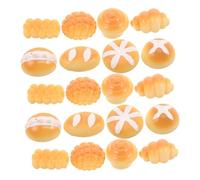 Sosoport 40pcs Mini Resin Bread Figurines for DIY Crafts Realistic Artificial Bakery Props Lifelike Faux Food Decorations for Dollhouse Micro Landscape and Creative Small Space Display