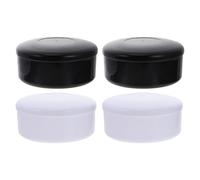 Sosoport 4boxes Plastic Chess Pieces Storage Pot for Go and Board Games, Easy to Clean and Carry, Simple Black and White Design, Sturdy Lidded Box for Chess Pieces Organisation