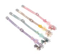 Sosoport 4pcs Adjustable Lace Embroidered Cat Collars with Floral Bowtie Breakaway Neckwear for Kittens and Cats for Parties Walks Seasonal Events
