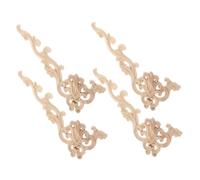 Sosoport 4pcs Antique Style Wooden Appliques Decorative Onlays for Furniture Effortless Installation for Cabinets Wardrobes and Doors Versatile Wood Embellishments for DIY Home Decor