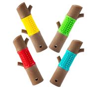 Sosoport 4pcs Bamboo Dog Chew Toy Puppy Teething Toy Pet Tooth Grinding Small Dog Interactive Play