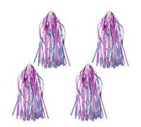 Sosoport 4pcs Bike Handlebar Streamers for Colorful Tassels for Bicycle and Scooter Decoration Easy Install Plastic Anchors Fun Accessories for Boys Bikes and Tricycles