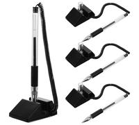 Sosoport 4pcs Black 0.5mm Writing Pens with Desktop Stand Business Sign Counter Pens for Office Hotel and Reception Use