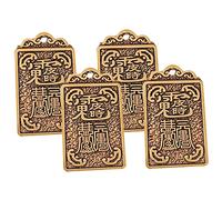 Sosoport 4pcs Brass Tai Sui Pendants Year of The Rabbit Keychain Hanging Ornaments Feng Shui Charms for Zodiac Protection and Blessing Chinese New Year Decor