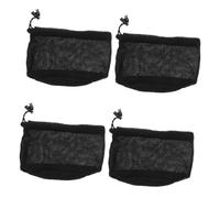 Sosoport 4pcs Camping Storage Bags with Round Bottom Breathable High Density Mesh Drawstring Sacks for Hiking Outdoor Activities Portable Lightweight Organizer for Water Kettle and Gear